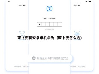 萝卜密聊安卓手机华为（萝卜密怎么吃）