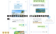聊天软件可以加密照片（什么加密聊天软件好用）