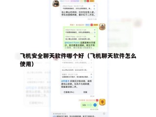 飞机安全聊天软件哪个好（飞机聊天软件怎么使用）