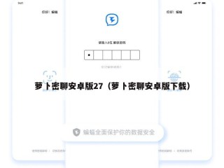萝卜密聊安卓版27（萝卜密聊安卓版下载）