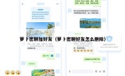 萝卜密聊加好友（萝卜密聊好友怎么删除）