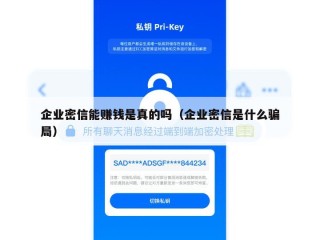 企业密信能赚钱是真的吗（企业密信是什么骗局）