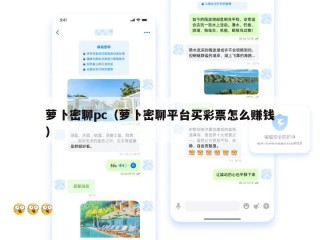 萝卜密聊pc（萝卜密聊平台买彩票怎么赚钱）