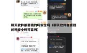 聊天软件都要钱的吗安全吗（聊天软件都要钱的吗安全吗可靠吗）