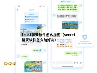 trust聊天软件怎么加密（secret聊天软件怎么加好友）
