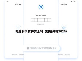 归雁聊天软件安全吗（归雁兴聊2020）