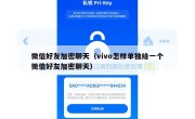 微信好友加密聊天（vivo怎样单独给一个微信好友加密聊天）