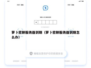 萝卜密聊服务器到期（萝卜密聊服务器到期怎么办）