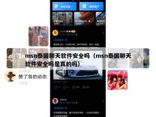 msn泰国聊天软件安全吗（msn泰国聊天软件安全吗是真的吗）