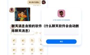 聊天消息自毁的软件（什么聊天软件会自动删除聊天消息）