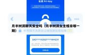 月半树洞聊天安全吗（月半树洞女主相亲哪一期）