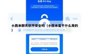 小西米聊天软件安全吗（小西米是干什么用的）