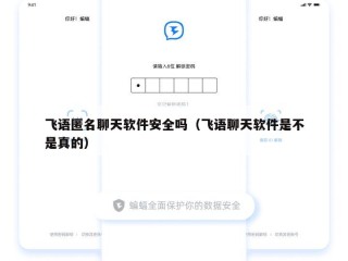 飞语匿名聊天软件安全吗（飞语聊天软件是不是真的）