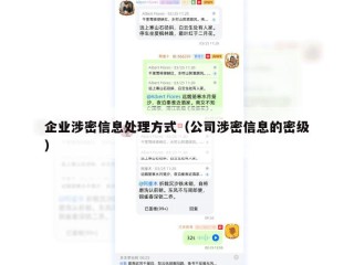 企业涉密信息处理方式（公司涉密信息的密级）