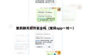茉莉聊天软件安全吗（茉莉app一对一）