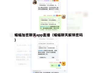 蝙蝠加密聊天app直播（蝙蝠聊天解锁密码）
