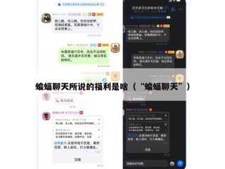 蝙蝠聊天所说的福利是啥（“蝙蝠聊天”）