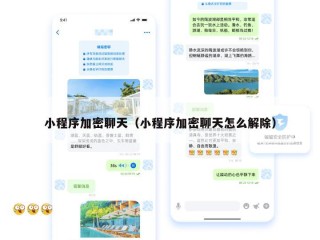 小程序加密聊天（小程序加密聊天怎么解除）