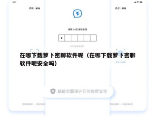 在哪下载萝卜密聊软件呢（在哪下载萝卜密聊软件呢安全吗）