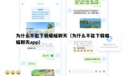 为什么不能下载蝙蝠聊天（为什么不能下载蝙蝠聊天app）
