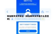 微信聊天文件安全（微信聊天文件是什么意思啊）