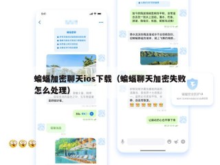 蝙蝠加密聊天ios下载（蝙蝠聊天加密失败怎么处理）