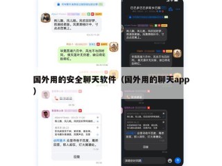 国外用的安全聊天软件（国外用的聊天app）