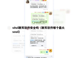 s0ul聊天软件安全吗（聊天软件哪个最火soul）