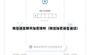微信语音聊天加密接听（微信加密语音通话）