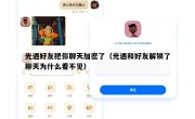 光遇好友把你聊天加密了（光遇和好友解锁了聊天为什么看不见）