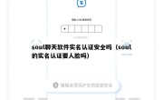 soul聊天软件实名认证安全吗（soul的实名认证要人脸吗）