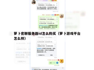 萝卜密聊服务器id怎么购买（萝卜游戏平台怎么样）