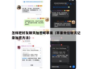 怎样把好友聊天加密呢苹果（苹果微信聊天记录加密方法）