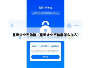 星洲企业密信群（星洲企业密信群怎么加入）