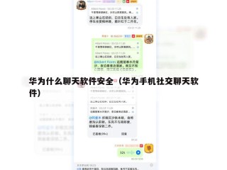 华为什么聊天软件安全（华为手机社交聊天软件）