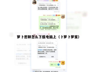 萝卜密聊怎么下载电脑上（卜萝卜萝蜜）