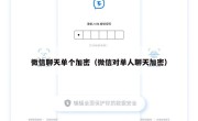 微信聊天单个加密（微信对单人聊天加密）