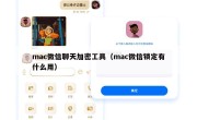 mac微信聊天加密工具（mac微信锁定有什么用）