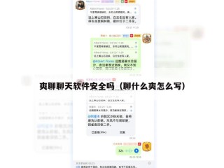 爽聊聊天软件安全吗（聊什么爽怎么写）