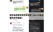 程序加密聊天软件安全吗（secret加密聊天软件骗局）