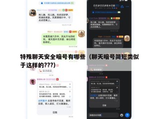 特殊聊天安全暗号有哪些（聊天暗号简短类似于这样的???）