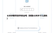 小冲冲聊天软件安全吗（安徽小冲冲个人资料）