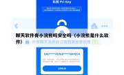 聊天软件有小浣熊吗安全吗（小浣熊是什么软件）