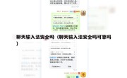 聊天输入法安全吗（聊天输入法安全吗可靠吗）