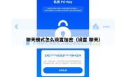 聊天模式怎么设置加密（设置 聊天）