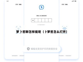 萝卜密聊怎样提现（卜萝密怎么打开）