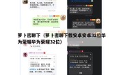 萝卜密聊下（萝卜密聊下载安卓安卓32位华为荣耀华为荣耀32位）