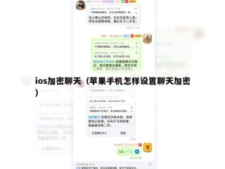 ios加密聊天（苹果手机怎样设置聊天加密）