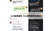 cssl加密通讯（css密码保密及展示）