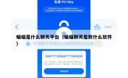 蝙蝠是什么聊天平台（蝙蝠聊天是款什么软件）